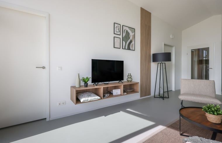 Gemuetliches Wohnzimmer im Ferienhaus in Wissenkerke, ideal fuer Entspannung in Noord-Beveland, Zeeland.