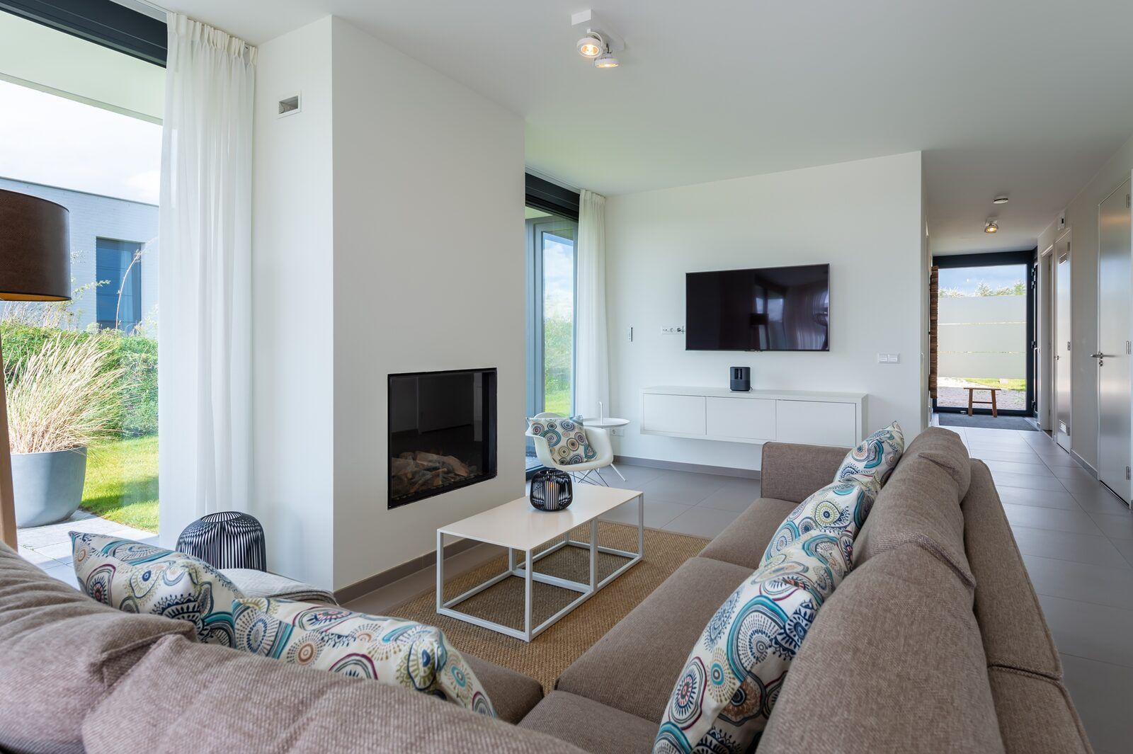 Verschneite Landschaft um Duinvallei 27, Kamperland, Ferienhaus in Noord-Beveland, Zeeland.