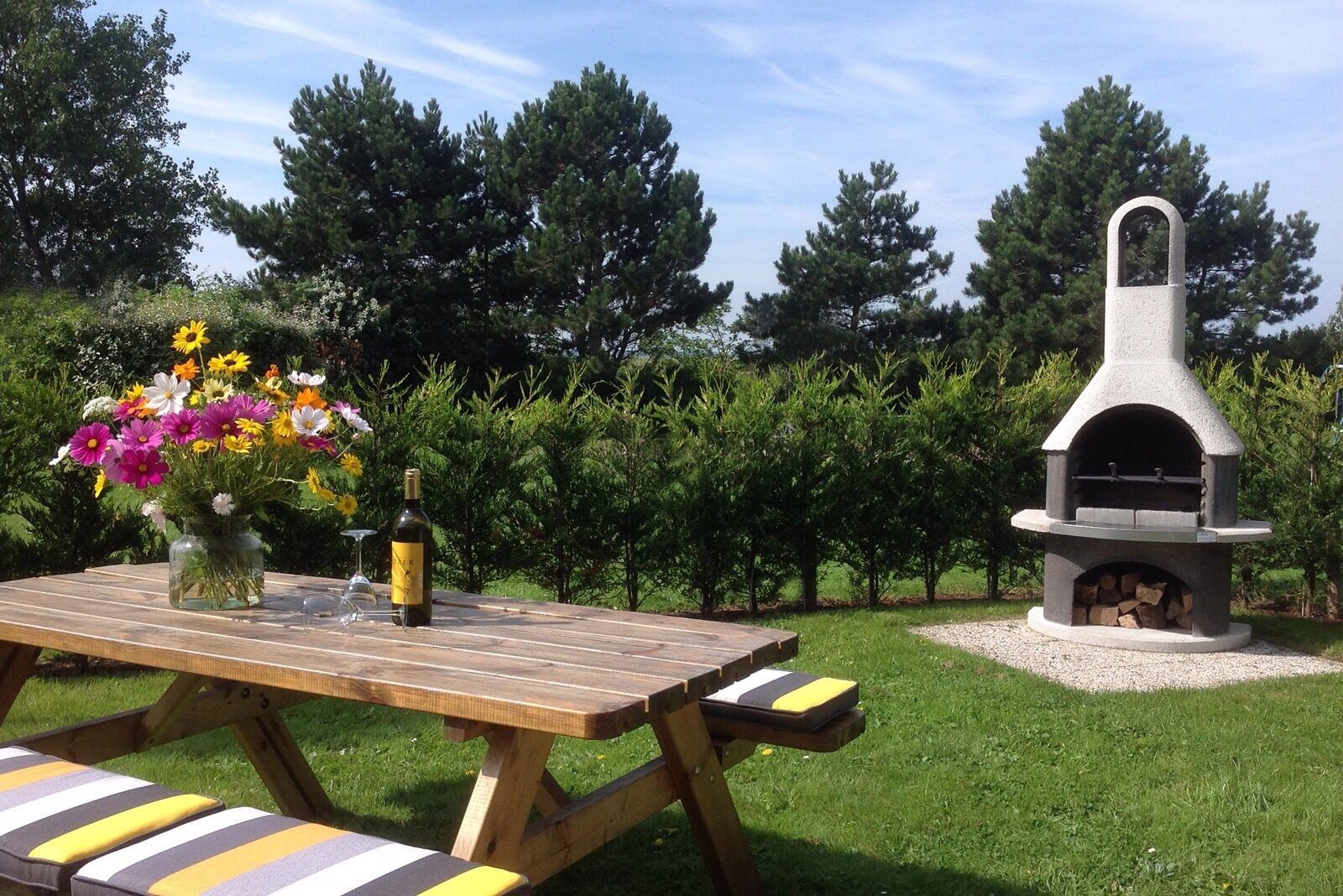 Cozy terrace with barbecue at Ostrea 16 vacation home, Roompot Beach Resort in Kamperland, Zeeland.