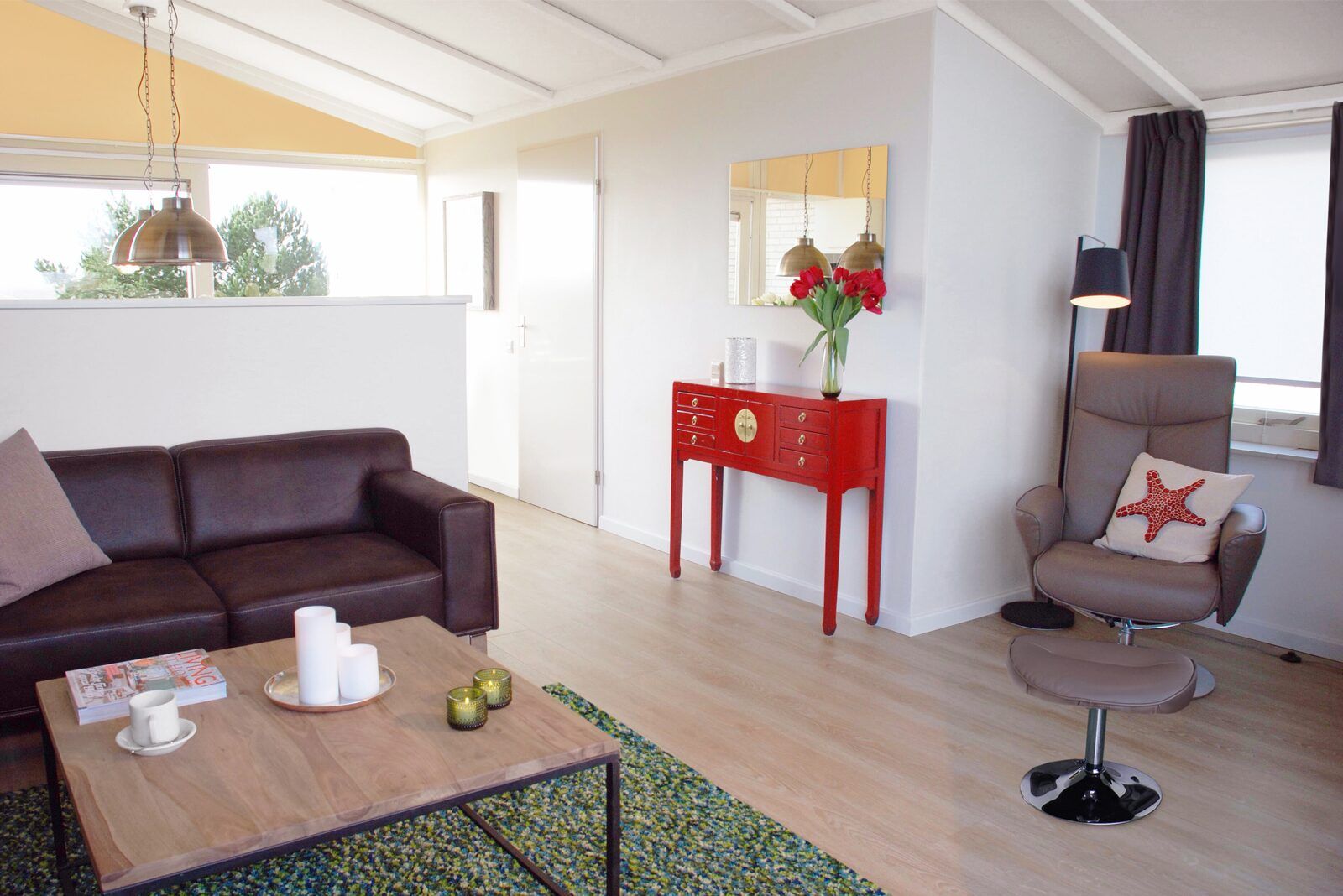 Modern interior of Ostrea 16 vacation home, Roompot Beach Resort, Kamperland, Zeeland.