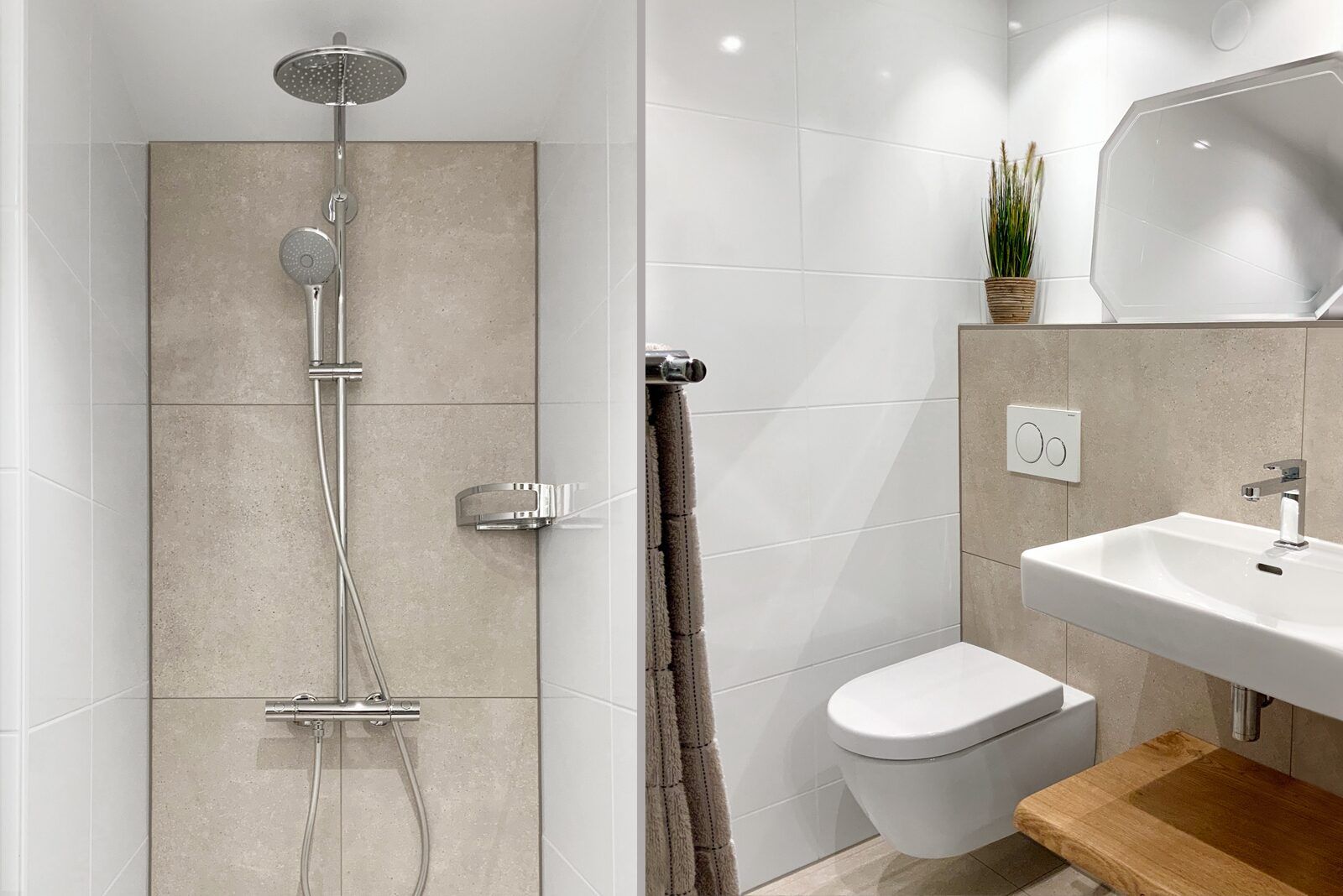 Luxury shower in Ostrea 16 vacation home, Roompot Beach Resort, Kamperland, Zeeland.