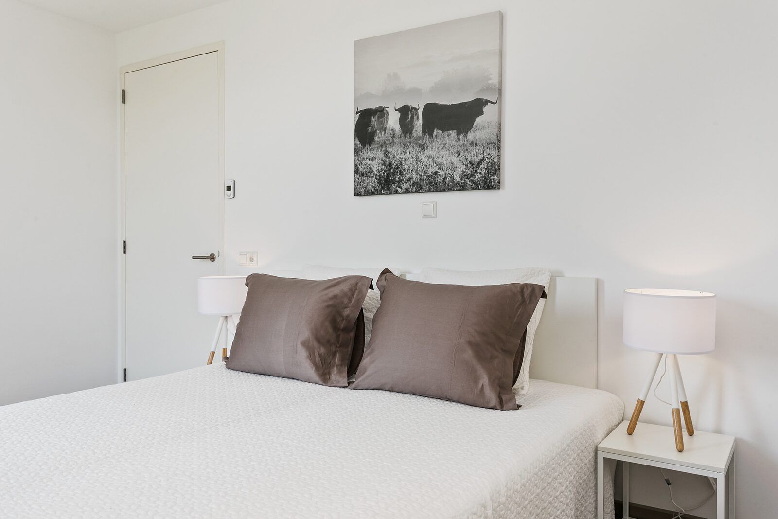 Detail van slaapkamer in Waterlijn 03 | De Groote Duynen, vakantiehuis in Kamperland, Noord-Beveland, Zeeland.