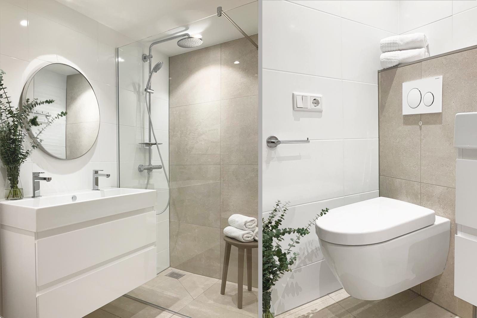 Geraeumiges Badezimmer mit Dusche im Ferienhaus VZ1178 in Kamperland, ideal zum Entspannen.