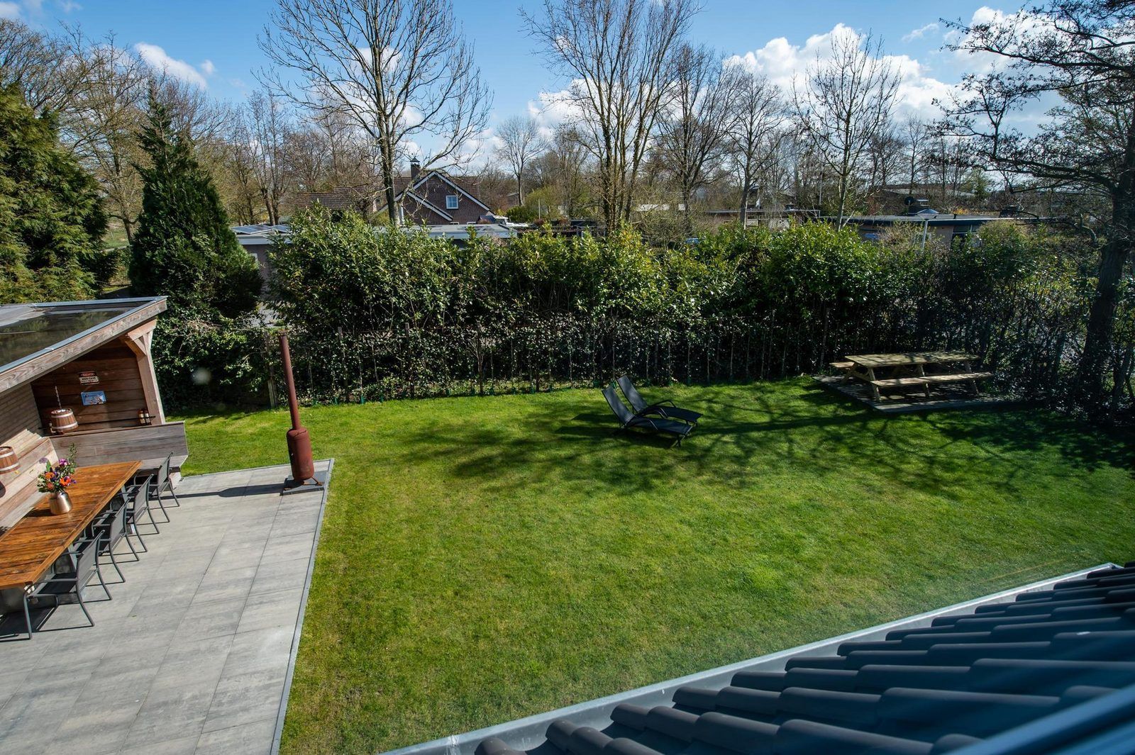 Gartenansicht von VZ1164 Grosse freistehende Villa in Kamperland, Nord-Beveland.