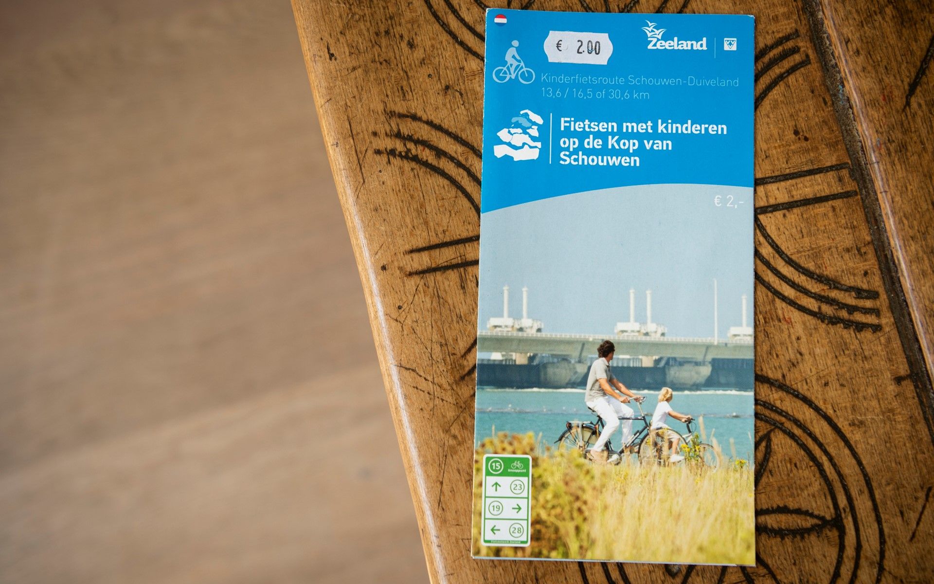 Fahrradroutenkarte von Zeeland im Ferienhaus De Zuidhoek 6 in Renesse, bereit fuer Abenteuer.