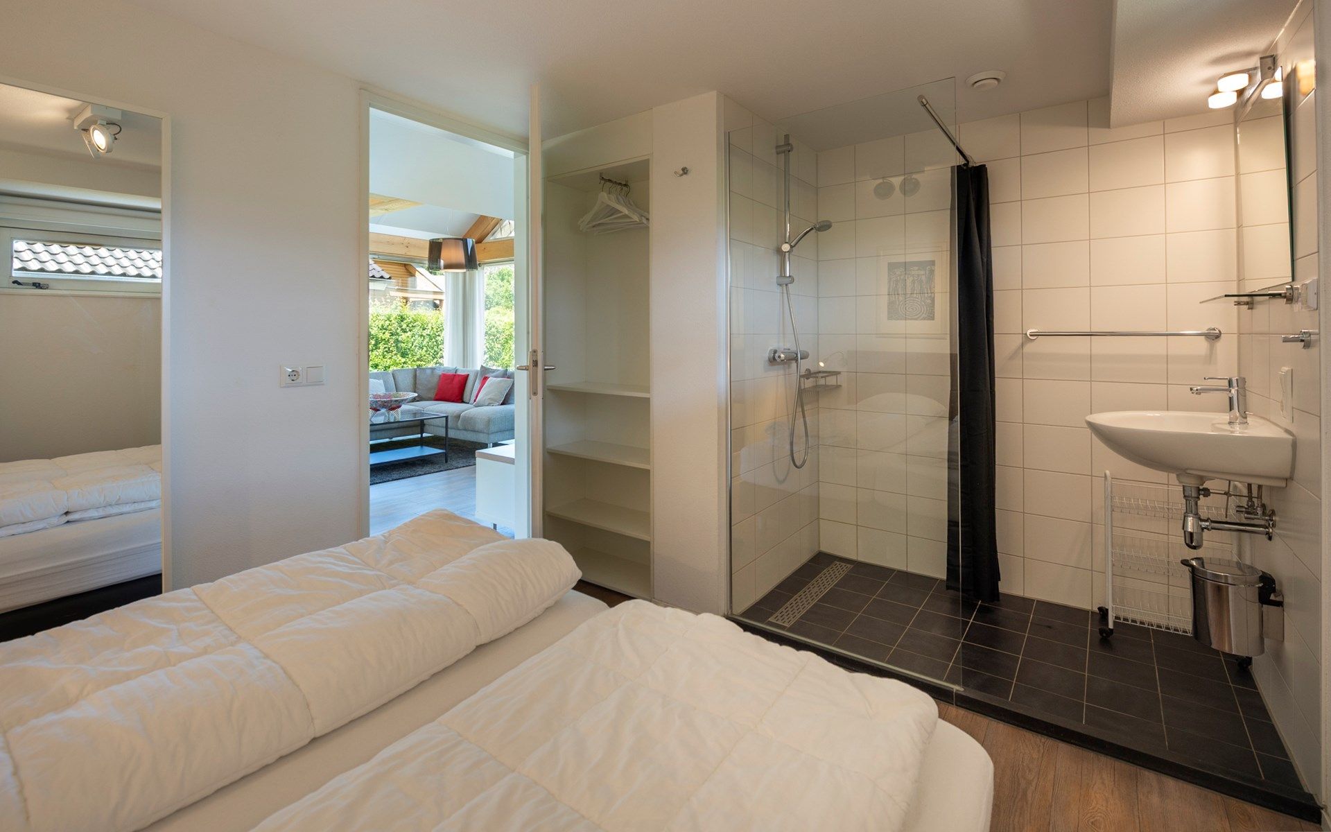 Blick vom Dachgeschoss des Ferienhauses Zonnedorp 8, De Zeehond in Renesse, Zeeland.