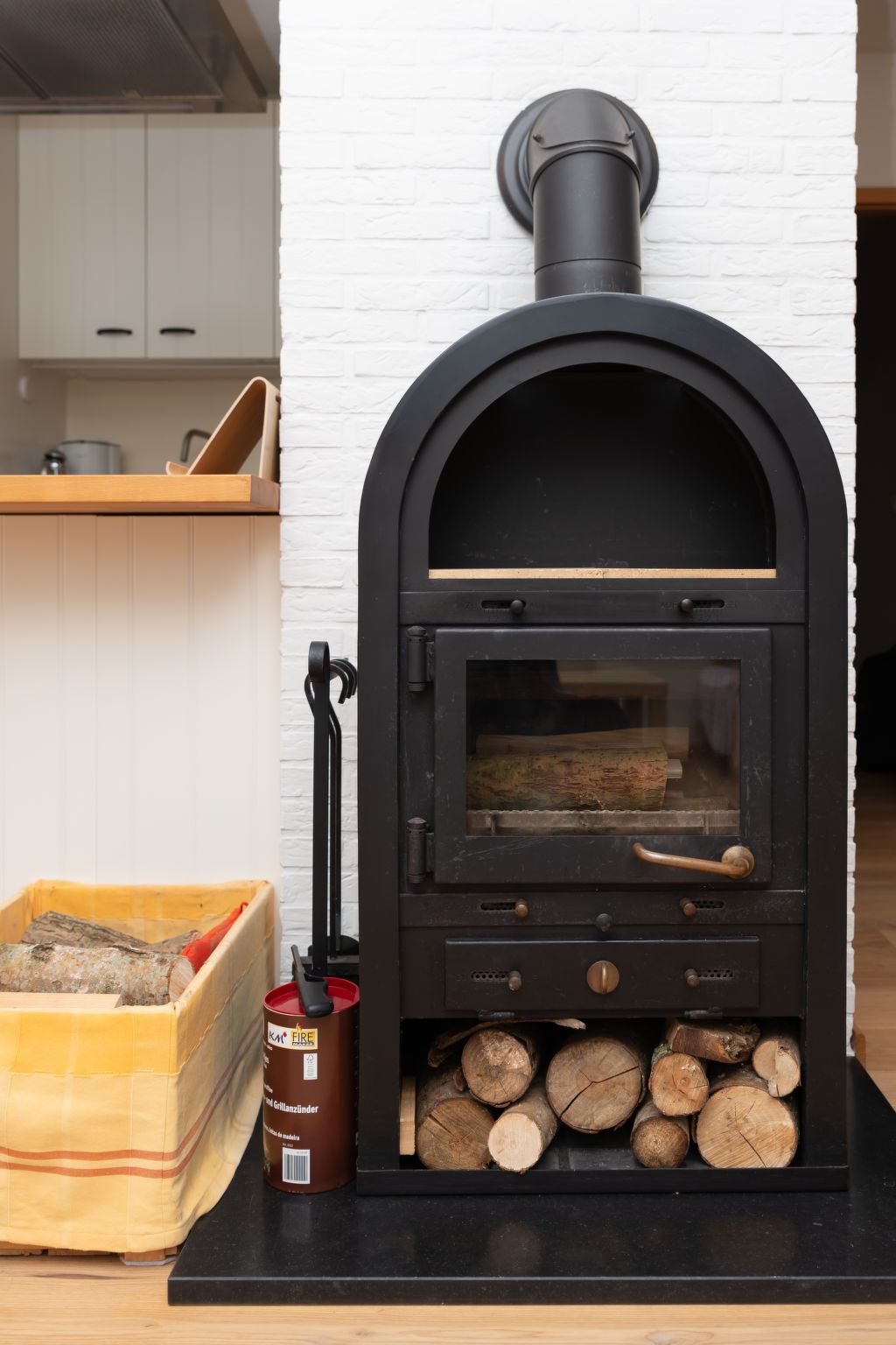 Wood stove in Holiday home Horizon by the Sea, Renesse, for cozy evenings inside.