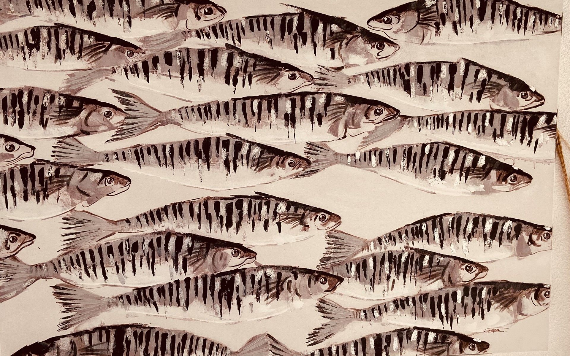 Dekoratives Fisch-Kunstwerk im Ferienhaus Zonnedorp 29 Strandloper, Renesse, Zeeland.