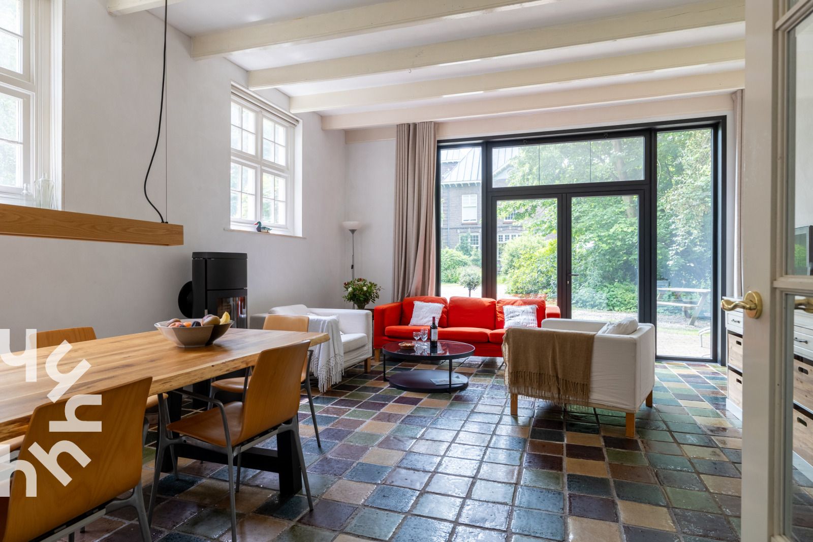 Bedroom with patio doors to the terrace in vacation home ZE1302 in Koudekerke, Walcheren.