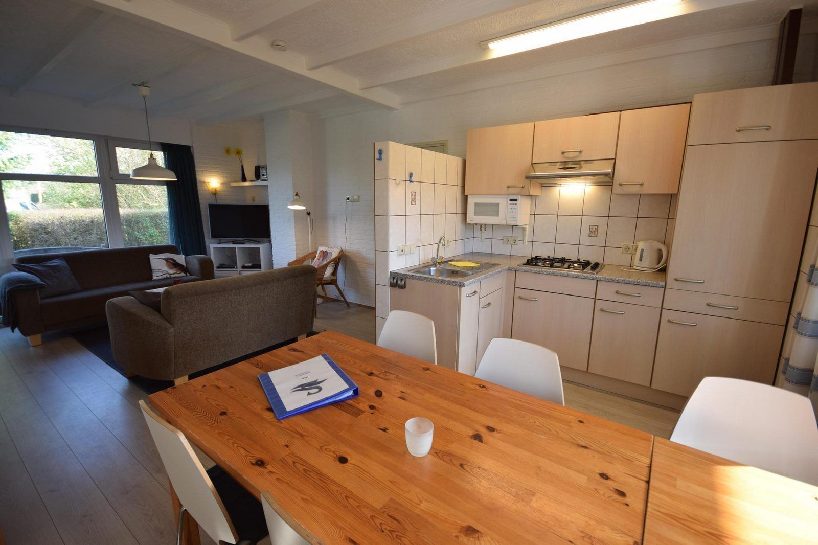 Kitchen of VZ1163 Holiday bungalow in Oostkapelle, Walcheren, Zeeland with modern amenities.