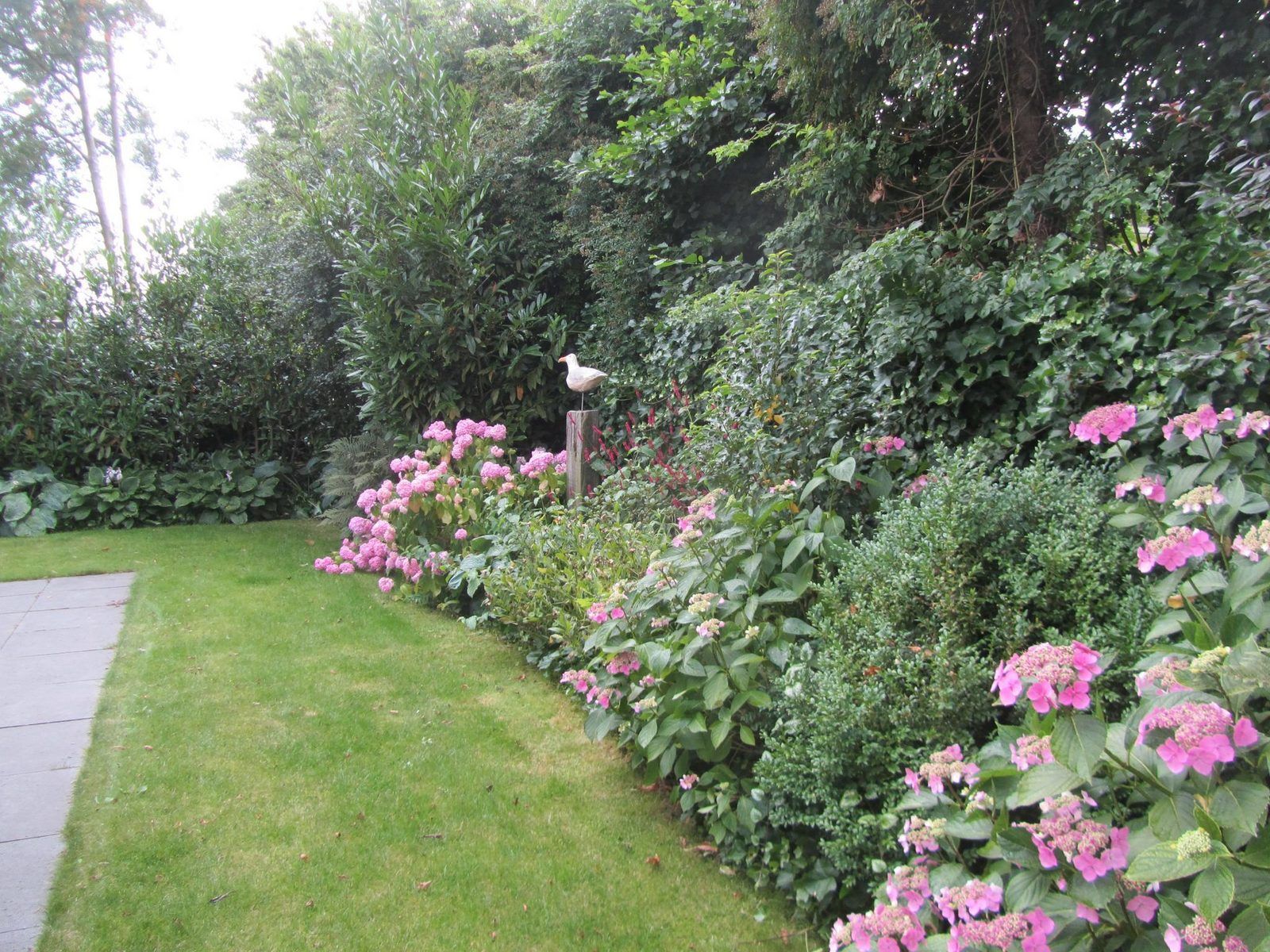 Blumengarten von VZ1185 Ferienbungalow in Oostkapelle mit bunten Pflanzen in Walcheren, Zeeland.