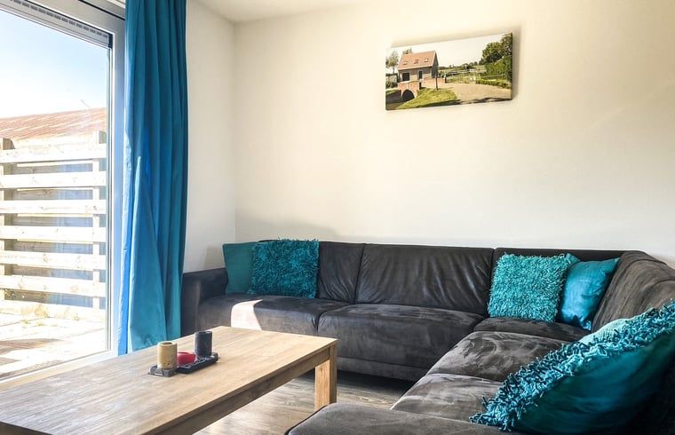 Gezellige woonkamer van Vakantiehuisje in Oostkapelle, Walcheren, met comfortabele zithoek.