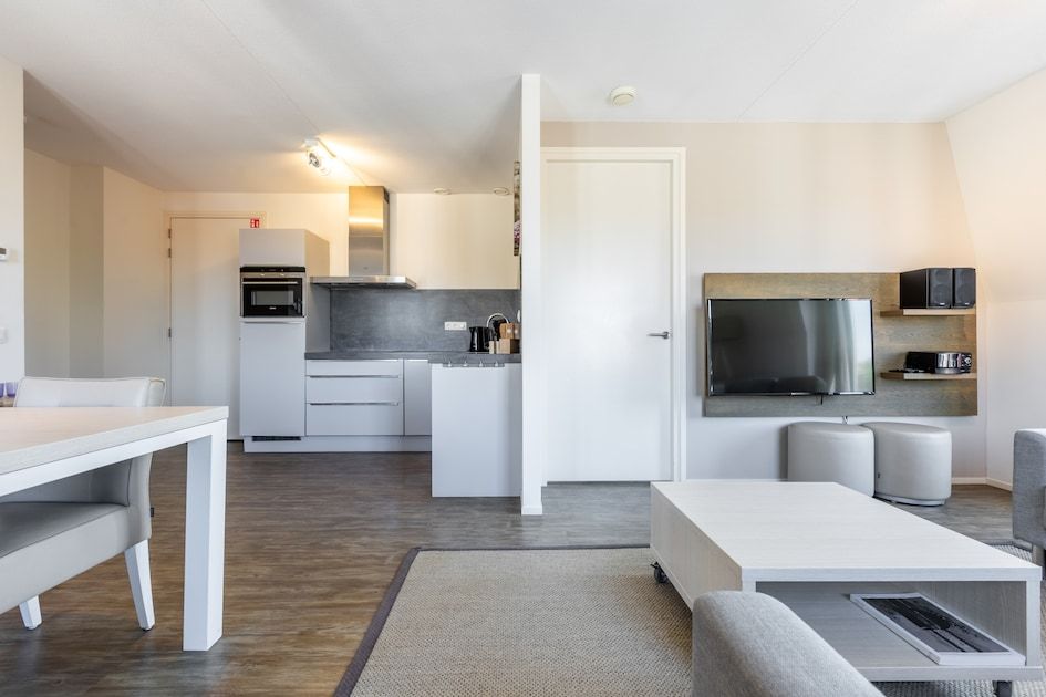 Modern kitchen in Bordeaux Comfort 4 apartment, Domburg, Walcheren, Zeeland. Stylish interior space for a comfortable stay.