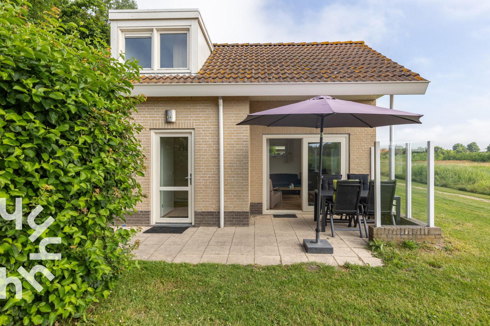 Luchtfoto van vakantiehuis ZE379 en omgeving, Vlissingen, Walcheren, Zeeland.