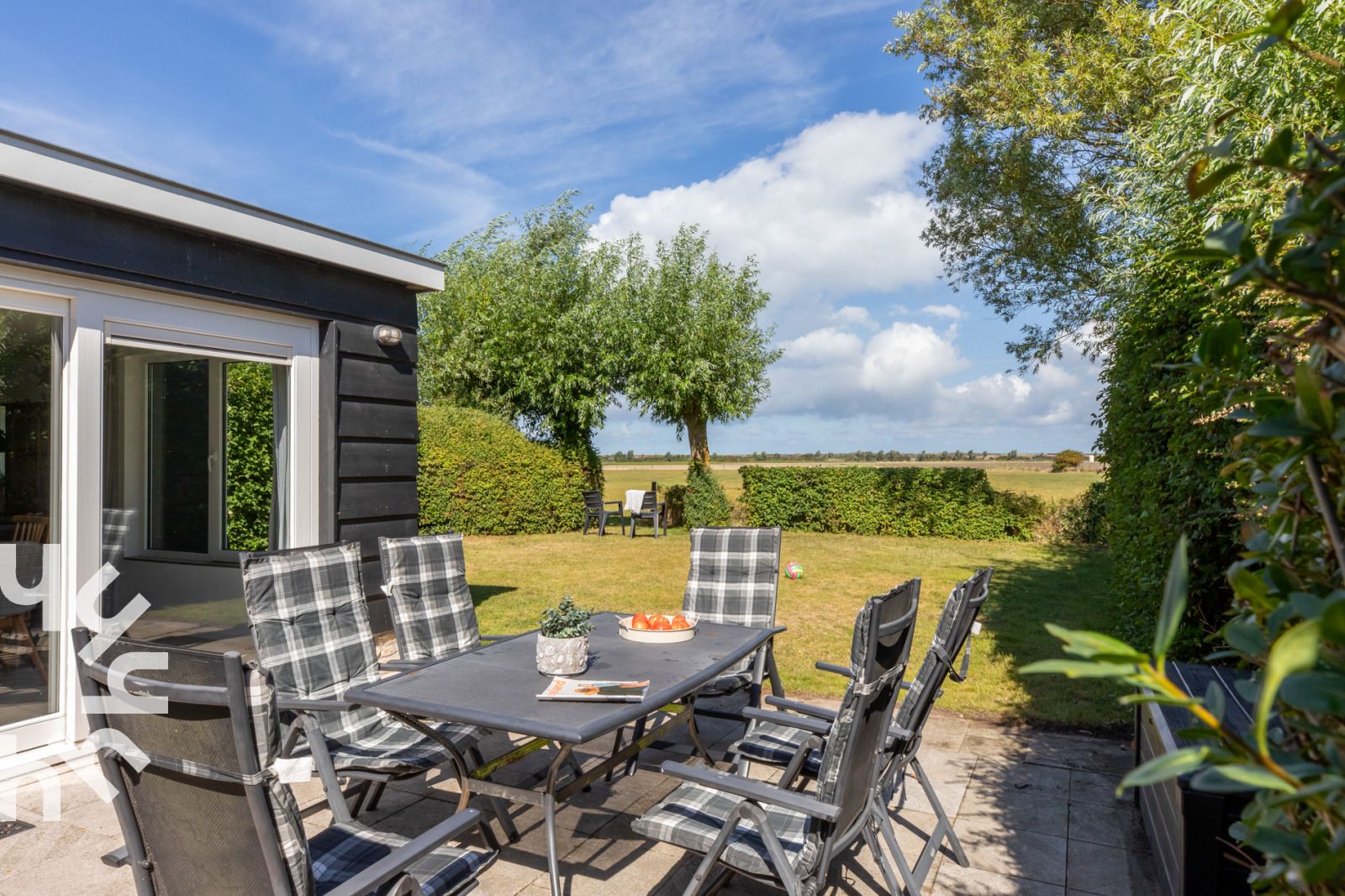 Schoene Aussicht auf die Natur vom Ferienhaus ZE257 in Aagtekerke, Walcheren, Zeeland.