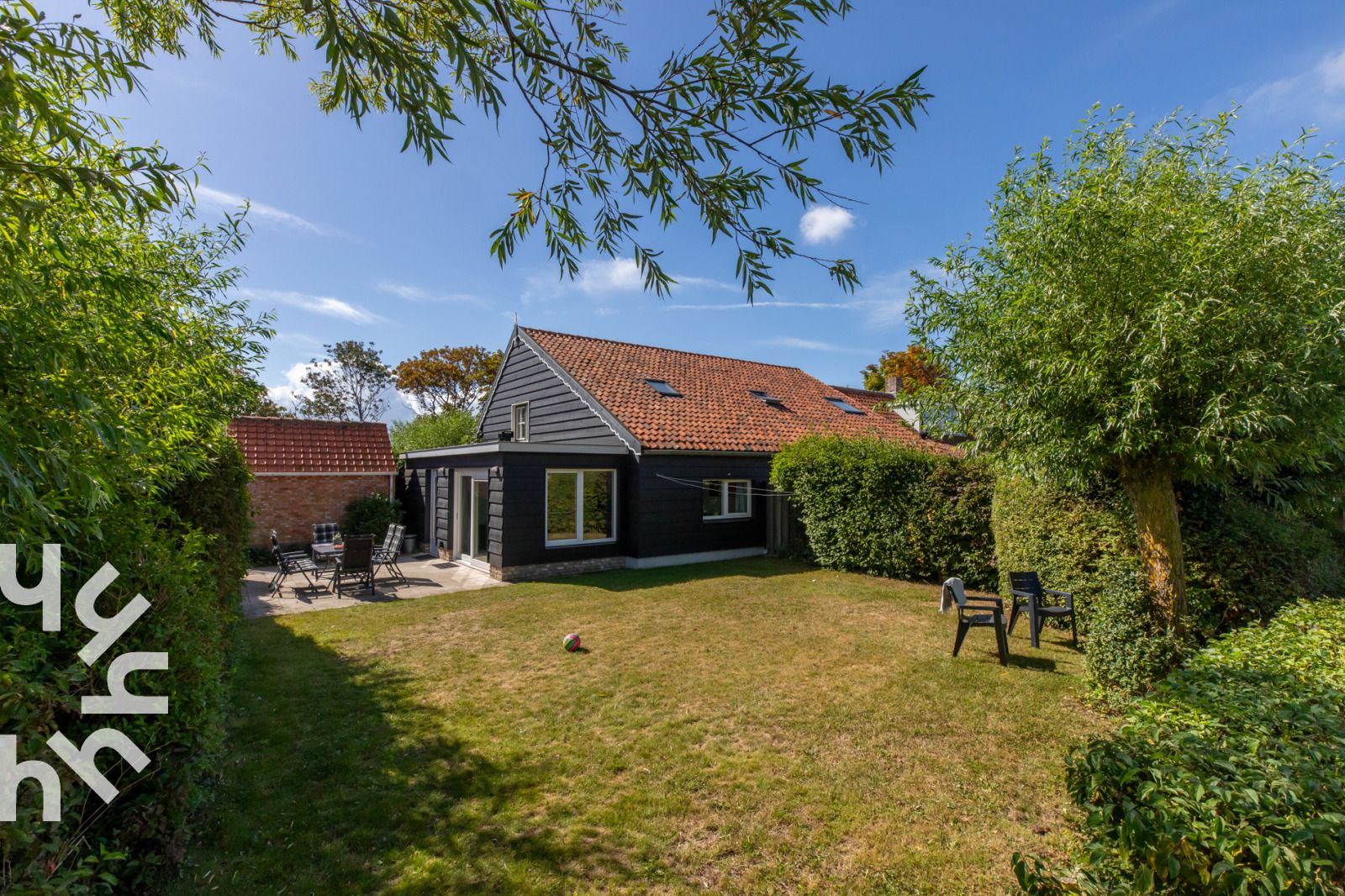 Blick auf die Felder vom Ferienhaus ZE257 in Aagtekerke, Walcheren, Zeeland.