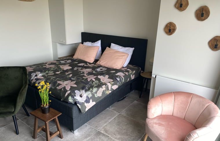 Attractive bedroom in Holiday Home in Vrouwenpolder, Walcheren, Zeeland with elegant interior.