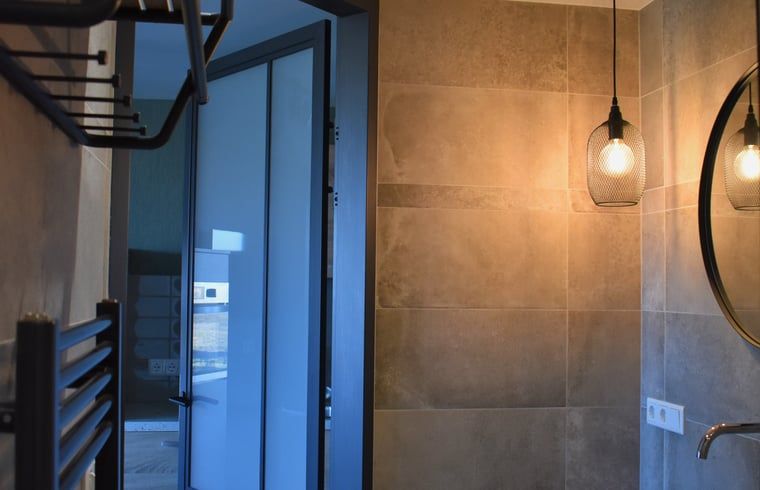 Cozy lighting in bathroom of Holiday home in Vrouwenpolder, Walcheren, Zeeland.