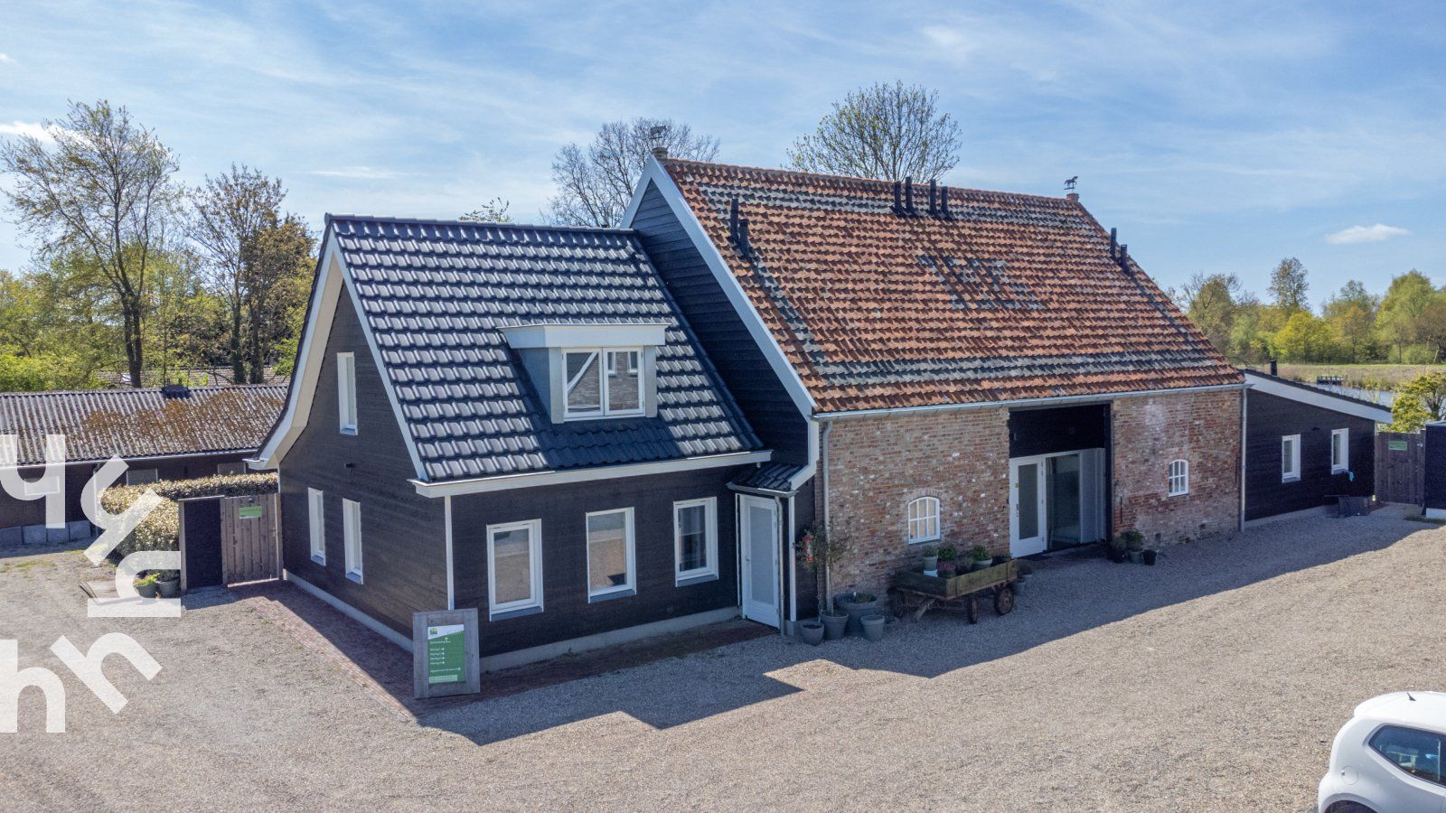 Aerial view of waterfront vacation home ZE1152 in Veere, Walcheren, Zeeland.