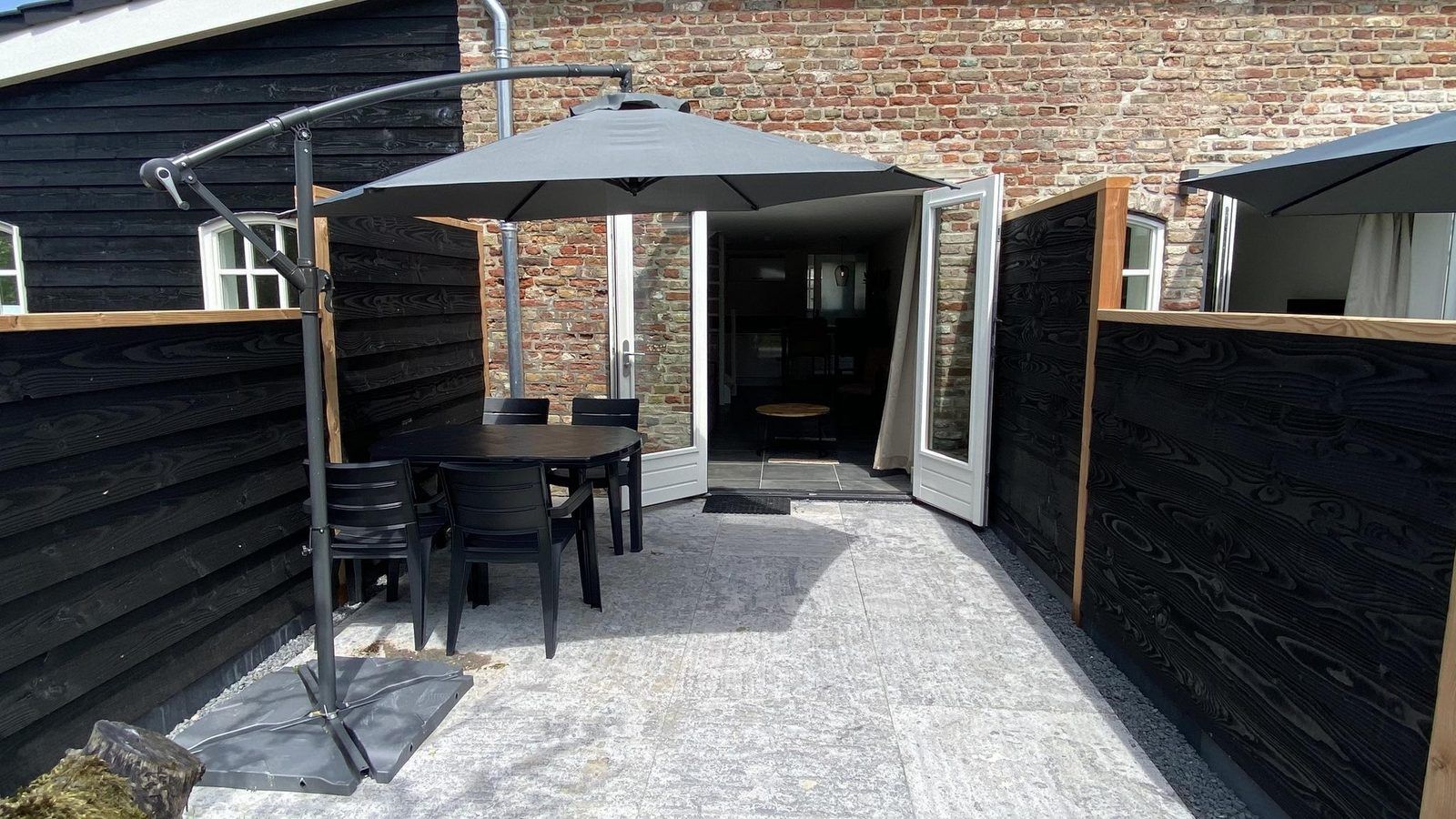 Private terrace at VZ1022 Holiday apartment in Veere, Walcheren, Zeeland for relaxation.