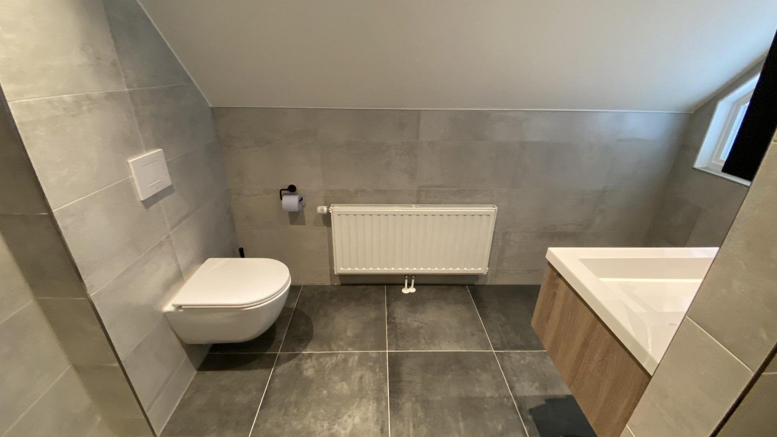 Bathroom of VZ1022 Holiday apartment in Veere, Walcheren, Zeeland with toilet and sink.