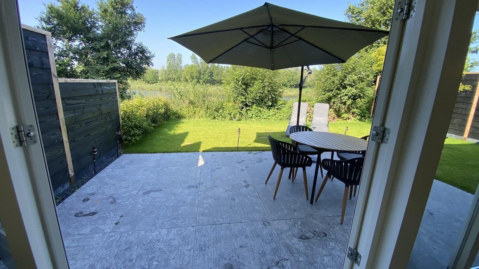 View from the terrace of VZ1064 Luxury vacation apartment in Veere, Walcheren, Zeeland.