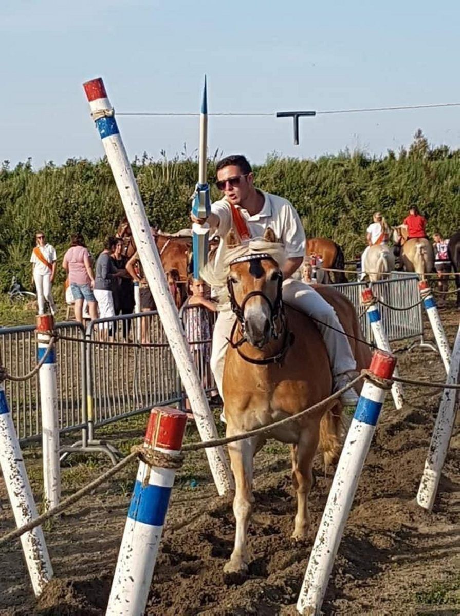 Traditional ring riding near VZ824 Chalet in Veere, Serooskerke, Walcheren, a local attraction.
