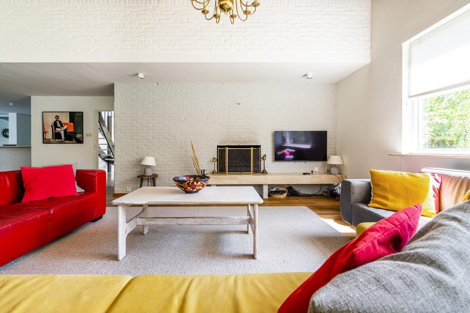 Gemuetliches Wohnzimmer mit Kamin im Ferienhaus VZ937, Koudekerke-Dishoek, Walcheren, ideal zum Entspannen.