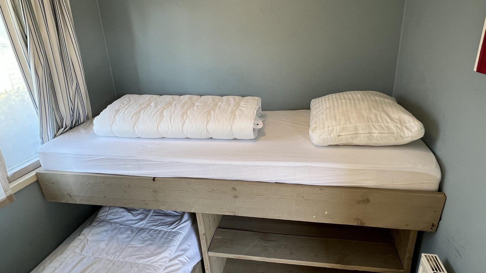 Gemuetliches Schlafzimmer mit Etagenbett im Ferienhaus VZ808 in Breskens, Zeeland.