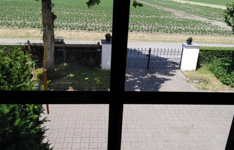 Uitzicht vanuit het raam van Vakantiehuisje in IJzendijke, Zeeuws-Vlaanderen, Zeeland.