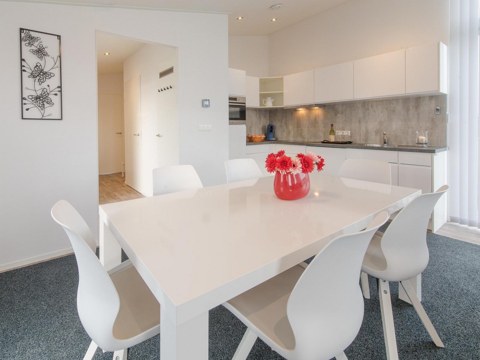 Dining room with stylish design in Holiday home Waterresort Oosterschelde - house no. 38 in Wemeldinge, South Beveland.