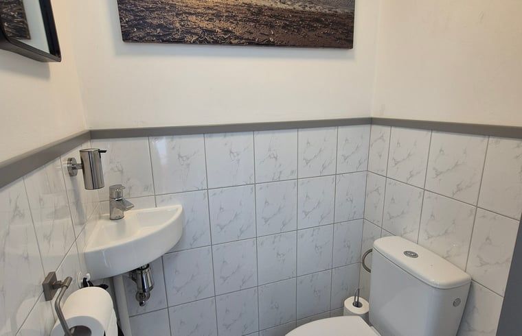 Open kitchen and living room in Huisje in Lewedorp, a cozy vacation home in Zeeland.