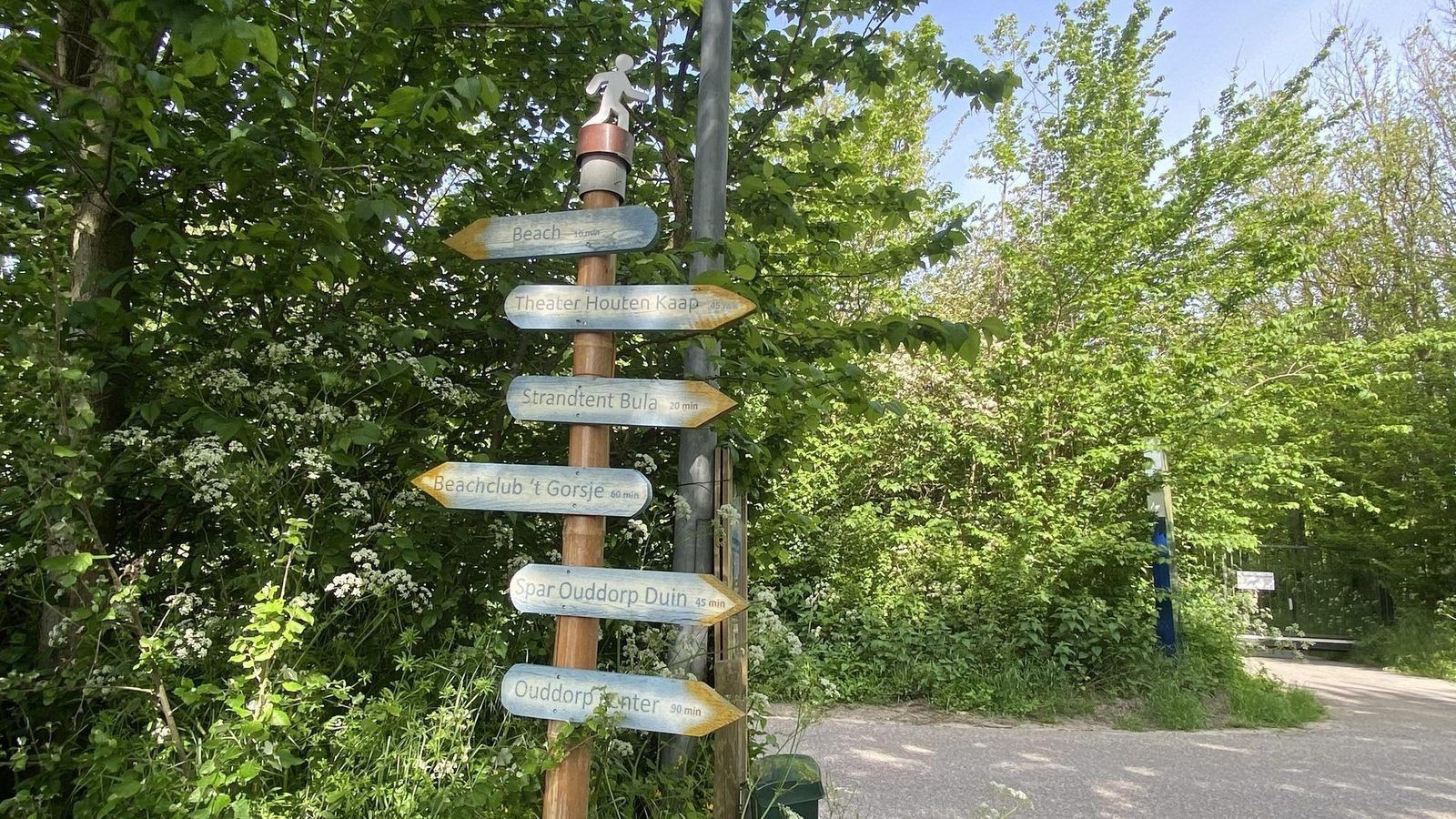 Wegwijzers in de buurt van VZ990 Vakantiewoning in Ouddorp, ideaal voor verkenning van Zuid-Holland.