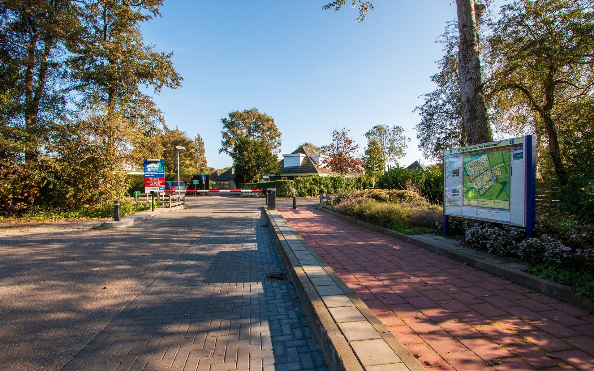 Eingang zum Bungalowpark De Toekomst in Ouddorp, wo sich die Vakantiewoning De Toekomst 126 Beachgarden befindet.