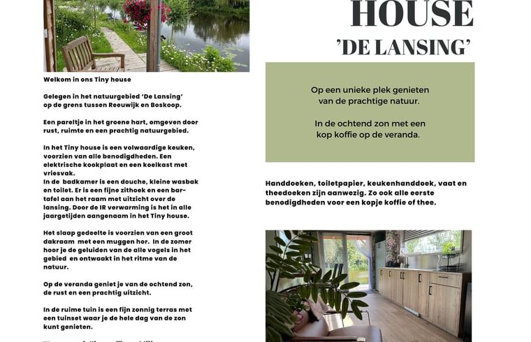 Informatiefolder van Vakantiehuis in Reeuwijk met details over de omgeving in het Groene Hart, Zuid-Holland.