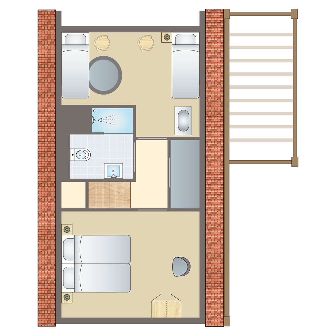 Buitenzijde van De Reeuwijkse Plassen 4-persoons kinderwoning 4CK2 met veranda in Reeuwijk, Groene Hart.