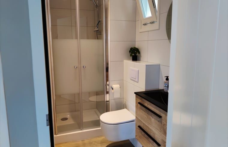 Stylish bathroom in Holiday home in Nieuwveen, Green Heart, South Holland.