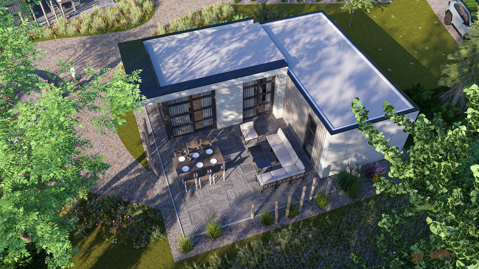 Freistehendes Haus in Warmond bietet eine luxurise Terrasse mit komfortabler Sitzecke, gelegen im grnen Herzen von Sdholland.