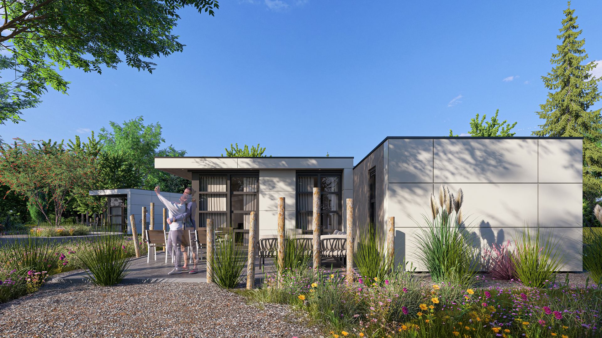 Genieen Sie die moderne Veranda des freistehenden Hauses in Warmond, gelegen im Grnen Herzen von Sdholland.