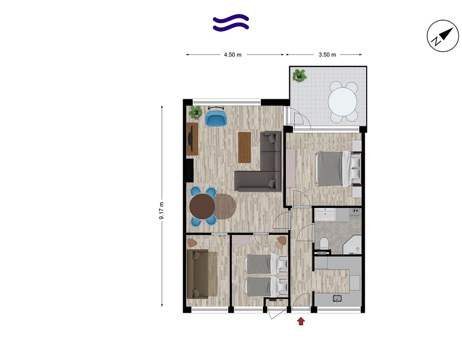 Unterkunft 6801148 - Appartement Noordzeekust - Appartement Mittagssonne