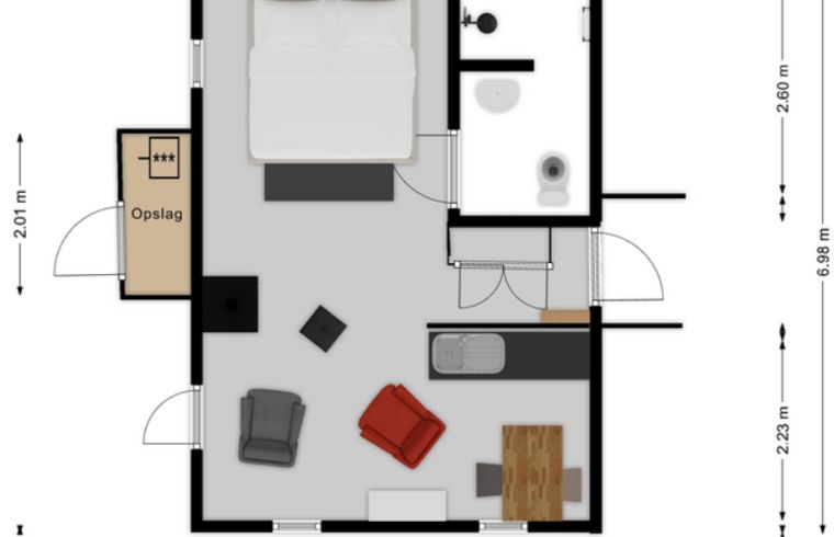Floor plan of Holiday home in Oostvoorne, an overview of the practical layout.