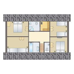 Spacious terrace at Sluftervallei 10-person bungalow, De Cocksdorp, Texel. Enjoy nature on the Wadden Islands.