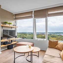 Gemuetliche Sitzecke im Appartement Juliana 178 Eilandzicht, De Koog, Texel. Ideale Ferienunterkunft auf den Watteninseln mit herrlicher Aussicht.