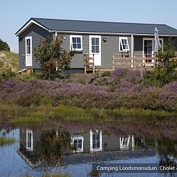 Family-friendly environment of Chalet Geul 4p in Den Hoorn Texel with swimming pool and playground.