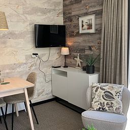 Gezellige binnenruimte van Huisje in Oosterend met moderne inrichting, Terschelling, Waddeneilanden.