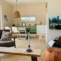Cozy interior of Kleine Walvis vacation home in Midsland Noord, Terschelling with modern furnishings.