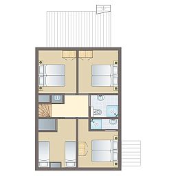 Modernes Wohnzimmer im Ferienhaus Waterpark Sneekermeer in Terherne, Friesische Seen.