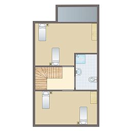 Ruime woonkamer in Esonstad vakantiehuis, Anjum, met uitzicht op de groene omgeving.