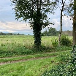 Prachtig uitzicht op de velden rondom Huisje in Nieuw Balinge, vakantieverblijf in Midden Drenthe.