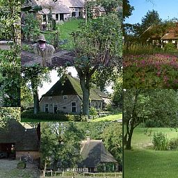 Vakantiehuis in Aalden, collage van sfeervolle tuinen en huisjes in Zuidoost Drenthe, Drenthe.